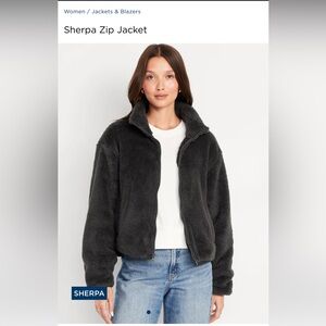 NWT Old Navy - Sherpa Zip Jacket (XS Tall), Color Panther